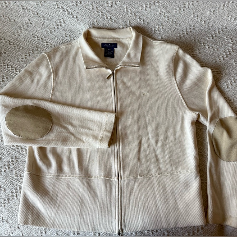 Faconnable Off-White Zip-Up sweater